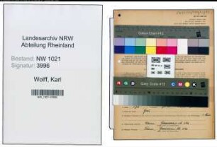 Entnazifizierung Karl Wolff , geb. 24.02.1904 (Schornsteinfegermeister)