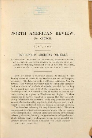 The North American review. 149. 1889 (July - December)