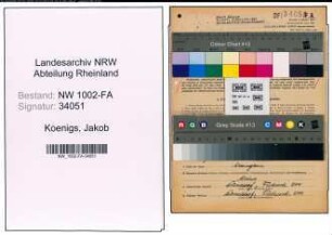 Entnazifizierung Jakob Koenigs, geb. 17.07.1910 (Kaufmann)
