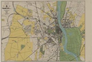 Stadtplan von Frankfurt/Oder, 1:10 000, 1926 : Plan der Stadt Frankfurt a. d. Oder / nach der Stadtneumessung bearbeitet im Stadtvermessungsamt. Für die Richtigkeit Möllenhoff. - 3. vergr. Ausg.. - 1:10 000. - Berlin : Pharus , 1926. - 1 Kt. : mehrfarb. ; 81 x 59 cm