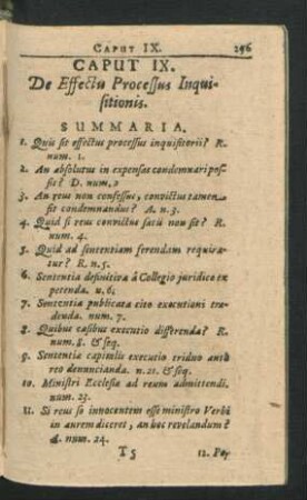 Caput IX. De Effectu Processus Inquisitionis.
