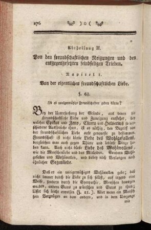 Kapitel I. Von der eigentlichen freundschaftlichen Liebe.