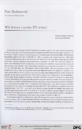 Wit Stwosz i sztuka XV wieku