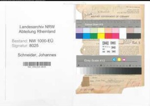 Entnazifizierung Johannes Schneider, geb. 11.10.1898 (Lehrer)