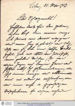 Brief vom 31.05.1907