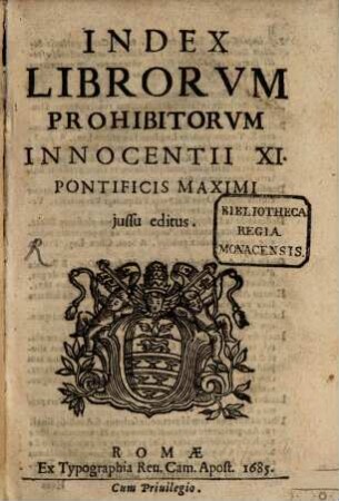 Index Librorum prohibitorum : Inocentii XI.