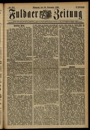 Ausgabe vom Mittwoch, den 30. November 1892.