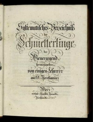 Systematisches Verzeichniß der Schmetterlinge der Wienergegend