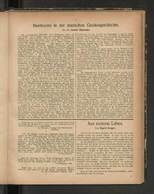 Beethoven in der deutschen Geistesgeschichte. Von Dr. Gustav Keyssner.