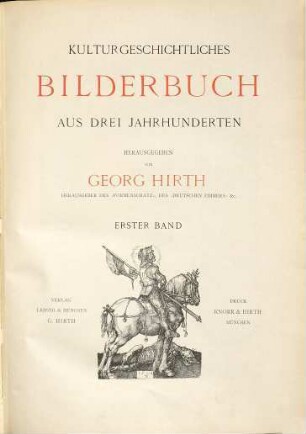 Kulturgeschichtliches Bilderbuch aus drei Jahrhunderten, 1