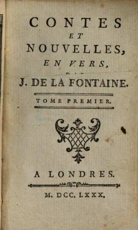 Contes Et Nouvelles En Vers. 1