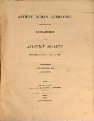 Antient Indian Literature