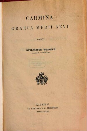 Carmina Graeca medii aevi