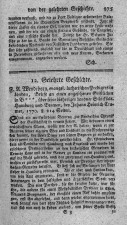 Briefe an einen angesehenen Geistlichen in B-, über seine bisherigen Londner Schicksale.