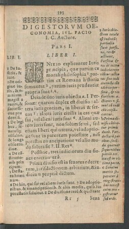 Digestorum Oeconomia, Iul. Pacio I. C. Auctore.