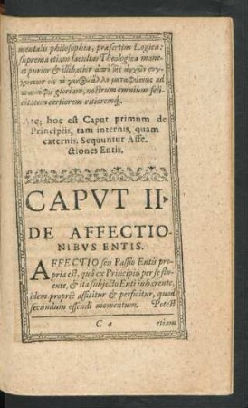 Caput II. De Affectionibus Entis.