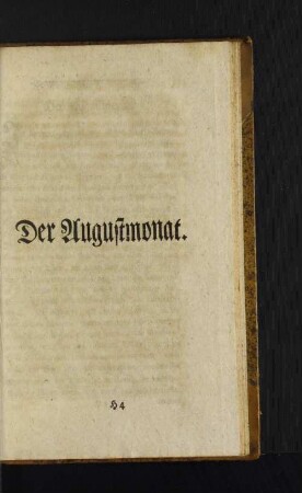 Der Augustmonat.