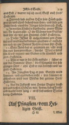 VIII. Auf Pfingsten/ vom Heiligen Geist.