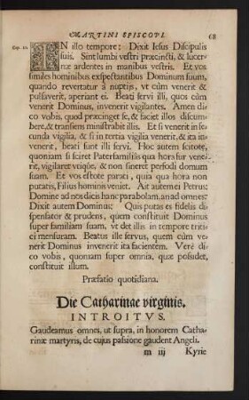 Die Catharinae virginis.