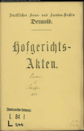 Lüders, Eberhard in Hannover gegen Bartold Scheffer zu Ullenhausen - Schuldforderung