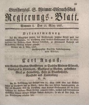 Nr. 5 : 13. März 1827
