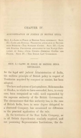 Chapter IV. Administration of justice in British India