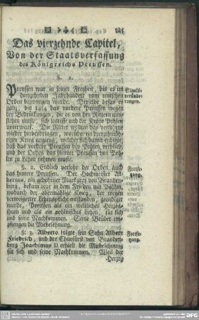 Das vierzehende Capitel, Von der Staatsverfassung des Königreichs Preussen