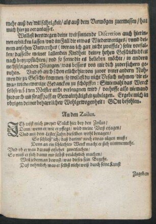 An den Zoilus.