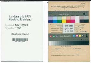 Entnazifizierung Heinz Roettger , geb. 05.04.1907 (Studienrat)