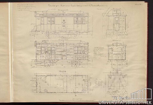 Blatt II.2. Vereinigter Post- und Gepäckwagen mit 4 Meter Radstand.