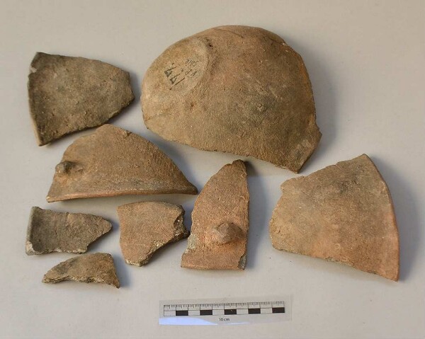 Fragments of a clay bowl