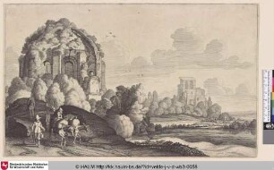 [Reisende vor dem Minerva-Medica-Tempel in Rom; Travellers in front of the Minerva Medica Temple in Rome]