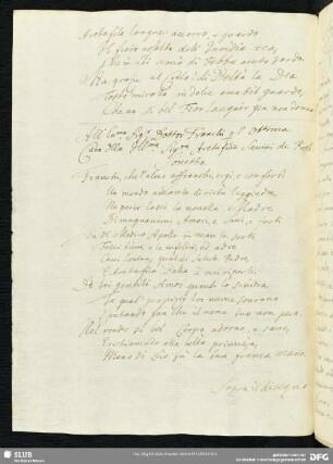 [Text 127: Sonett an Signor Dottor Franchi, Arzt Aretafila Savini Rossis]