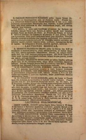 Tabvla recitationvm per instans semestre in Akademia Regia Friderico-Alexandrina Erlangensi institvendarvm. 1780, SS 1780