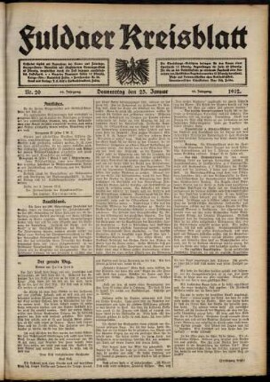 Ausgabe vom Donnerstag, den 25. Januar 1912.