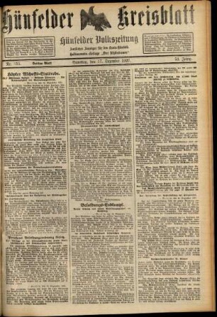 Dritte Ausgabe vom Samstag, den 17. Dezember 1927.