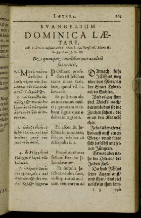 Evangelium Dominica Lætare.