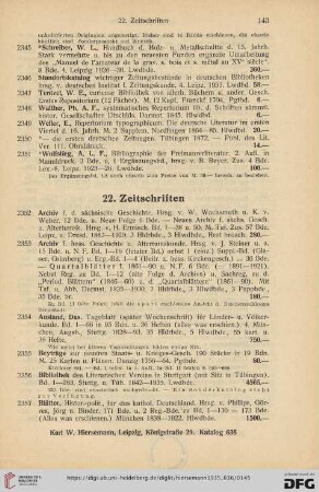 22. Zeitschriften (Nr. 2352 - 2383)