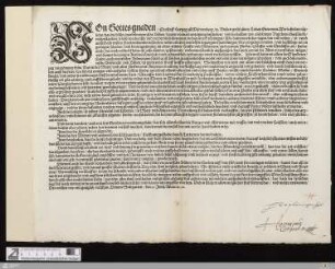 Von Gottes gnaden, Christoff Hertzog zu Würtemberg ... Vnsern gruß zuuor ... : Datum Stutgarten, den 26 Junij, Anno, ... 56