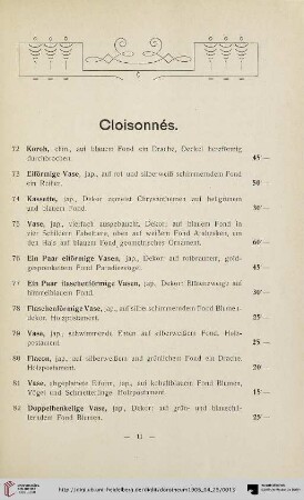 Cloisonnés (Nr. 72-95)