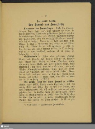 Das vierdte Capitul. Vom Hammel- und Lamm-Fleisch