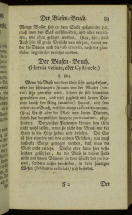 Der Blasen-Bruch. (Hernia vesicae, oder Cystocele.)