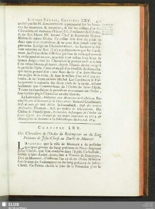 Chapitre LXV. Des Chevaliers de l‘Ordre du Redempteur ou du Sang Précieux de Jesus-Christ au Duché de Mantouë