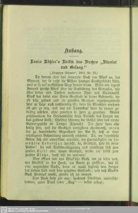 Tonis Köhler's Kritik des Buches "Klavier und Gesang"