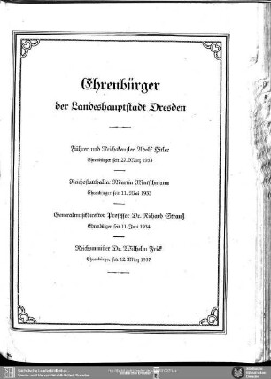 Ehrenbürger der Landeshauptstadt Dresden