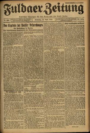 Ausgabe vom Samstag, den 22. September 1923.