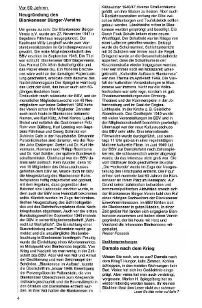 Neugründung des Blankeneser Bürger-Vereins