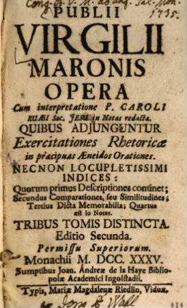 Opera. 1. (1735)