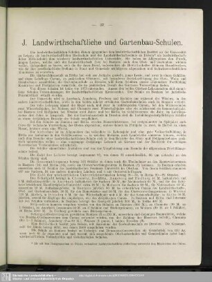 J. Landwirthschaftliche und Gartenbau-Schulen