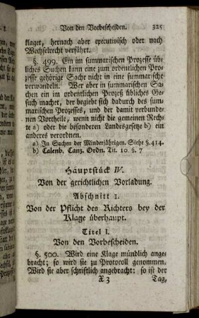 Hauptstück IV. Von der gerichtlichen Vorladung.